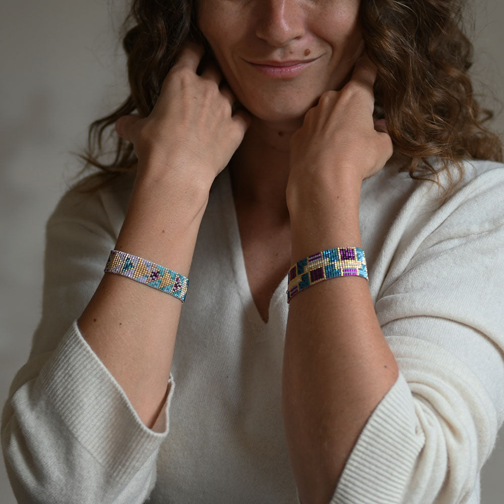 Naronna handmade woven Naomi Bracelet with colourful pattern