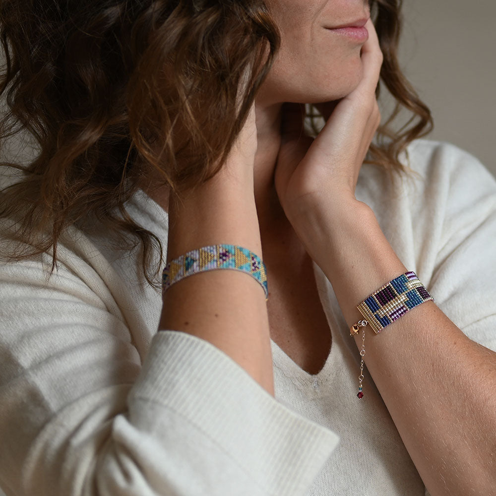 Naronna handmade woven Naomi Bracelet with colourful pattern