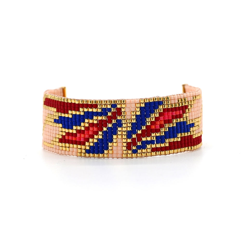 Naronna handmade woven Natalie Bracelet with colourful pattern