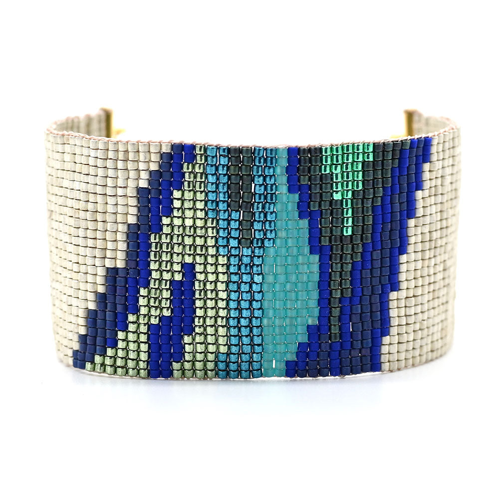 Naronna handmade woven Navy Bracelet with colourful pattern