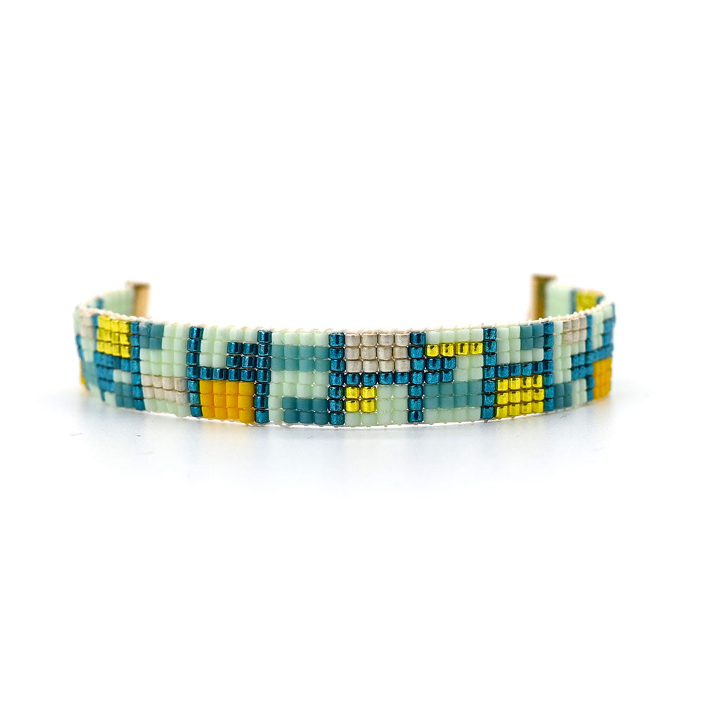 Naronna handmade woven Noa Bracelet with colourful pattern