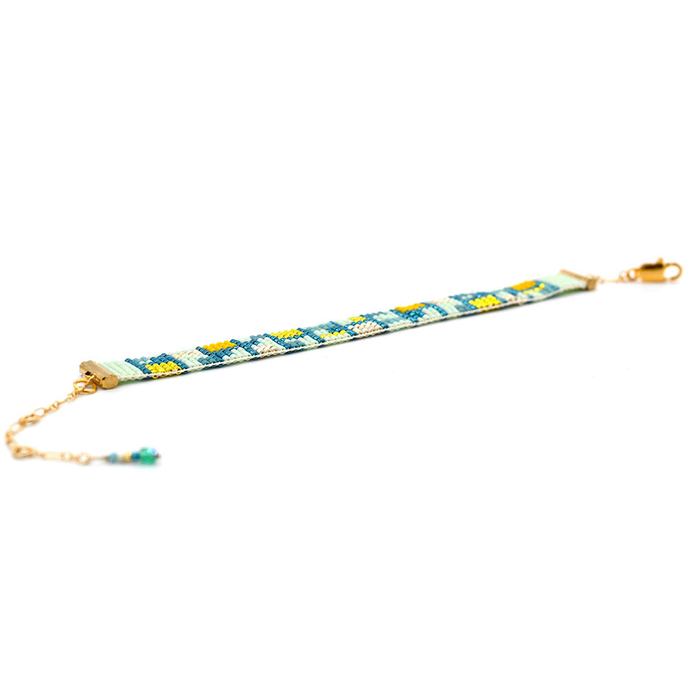 Naronna handmade woven Noa Bracelet with colourful pattern