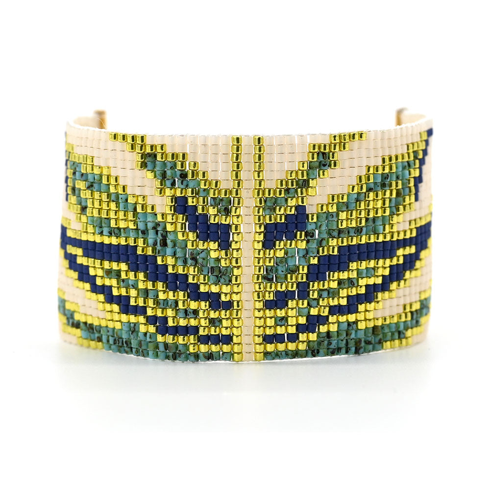 Naronna handmade woven Penelope Bracelet with colourful pattern