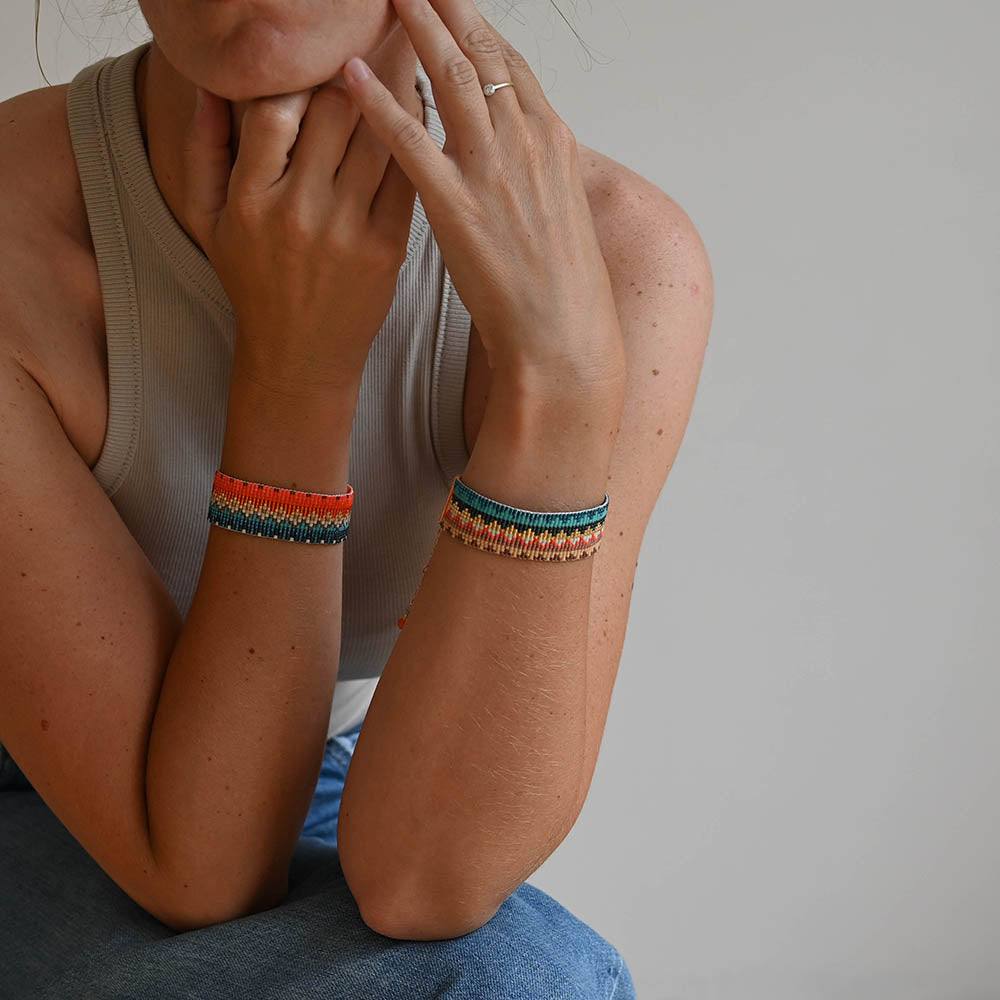 Naronna handmade woven Remi Bracelet with colourful pattern