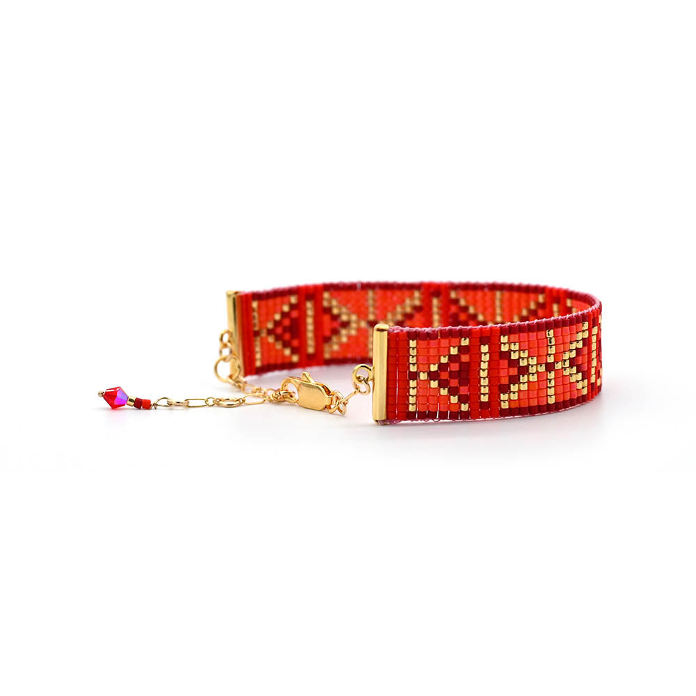 Naronna handmade woven Rheidi Bracelet with colourful pattern