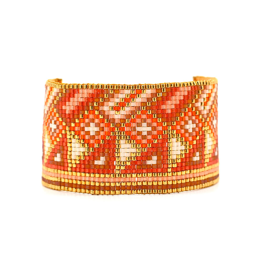 Naronna handmade woven Ruby Bracelet with colourful pattern