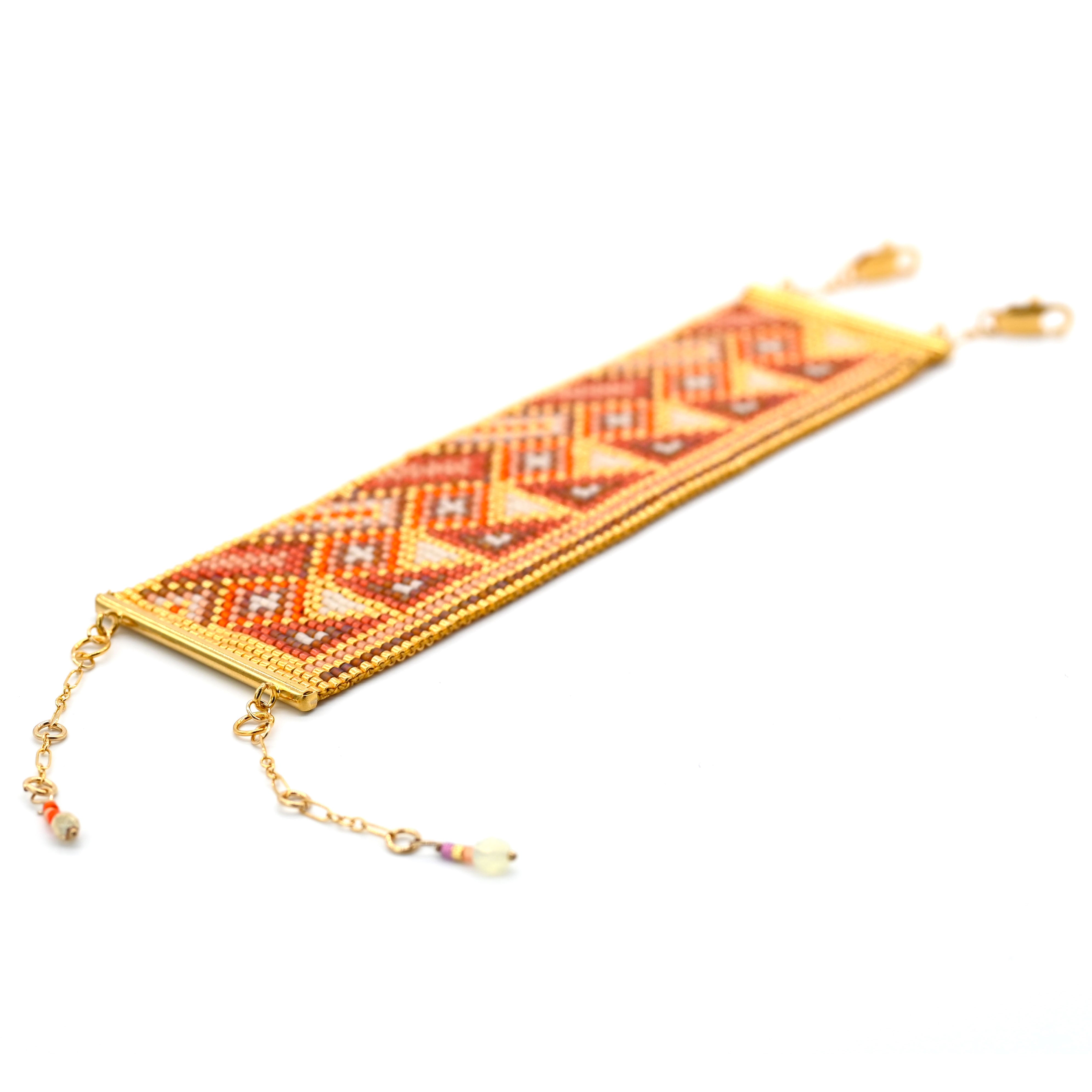 Naronna handmade woven Ruby Bracelet with colourful pattern