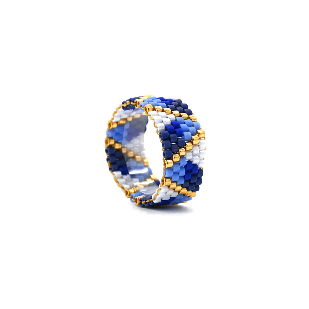 Naronna handmade woven Sara Ring with colourful pattern