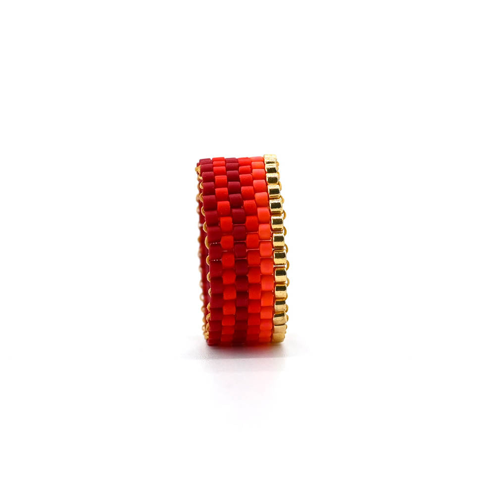 Naronna handmade woven Scout Ring with colourful pattern