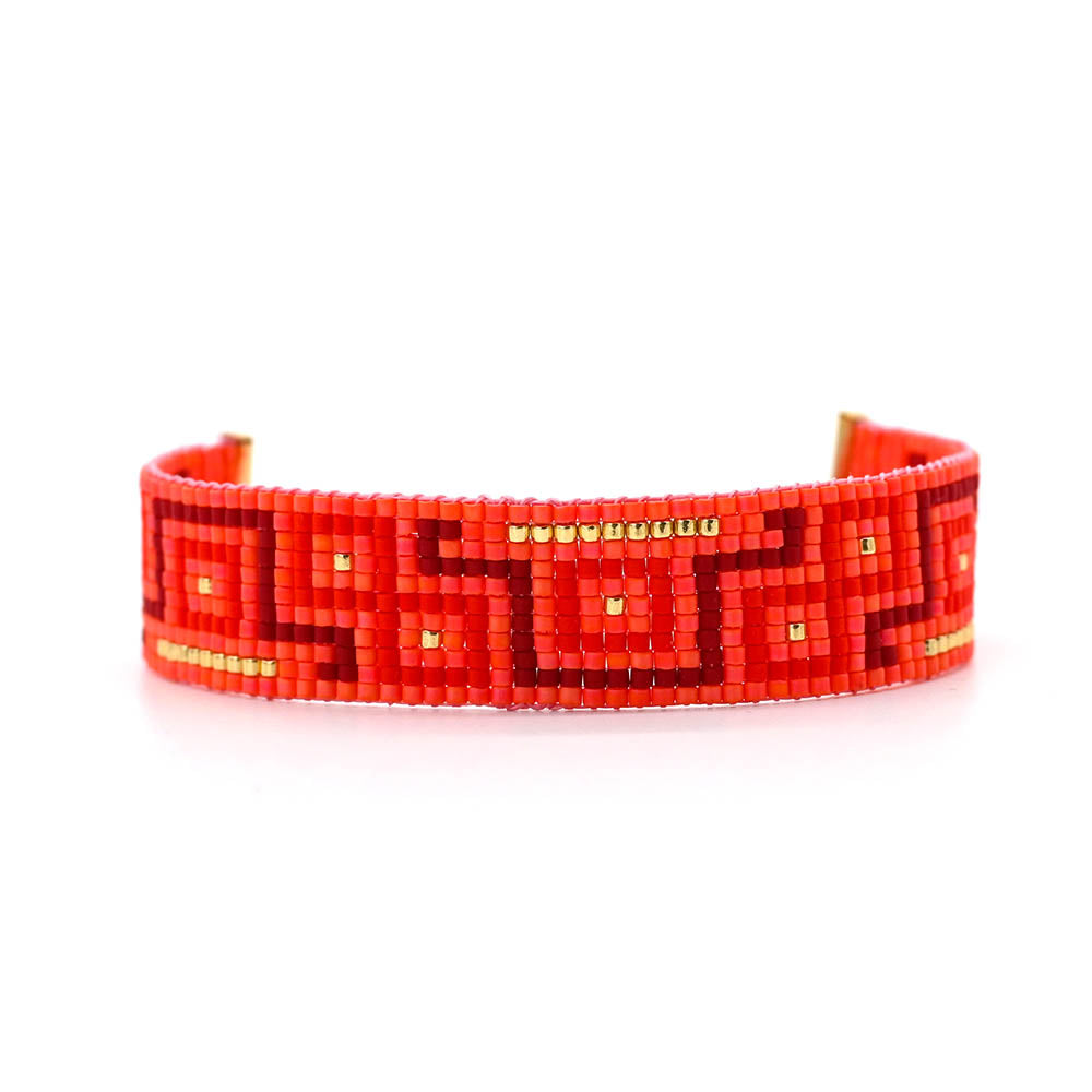 Naronna handmade woven Shiloh Bracelet with colourful pattern