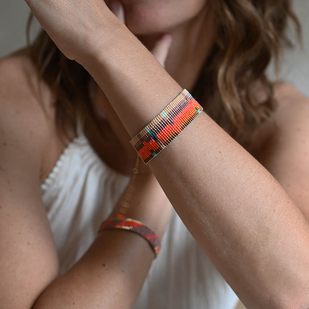 Naronna handmade woven Sienna Bracelet with colourful pattern