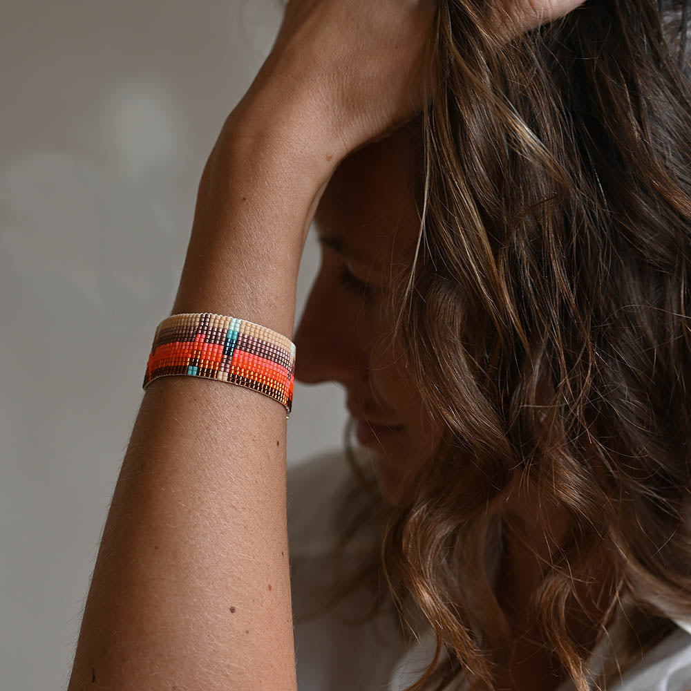 Naronna handmade woven Sienna Bracelet with colourful pattern