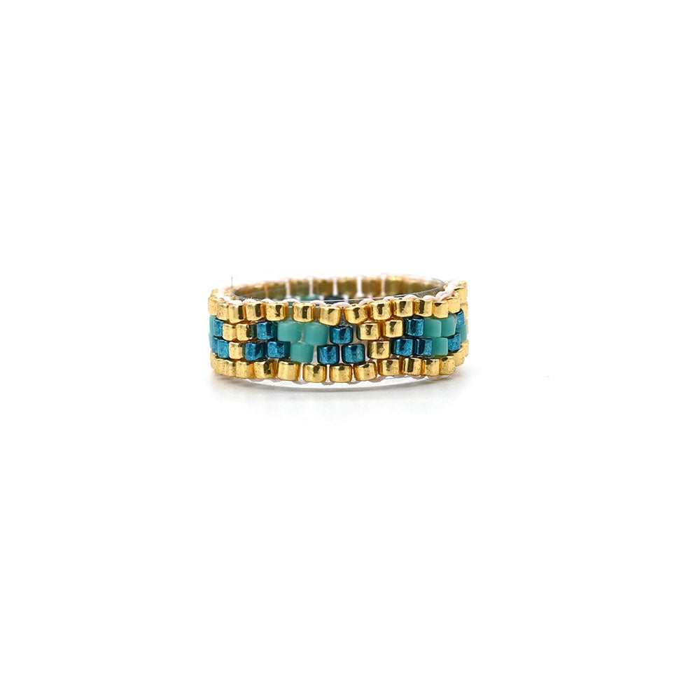 Naronna handmade woven Sierra Ring with colourful pattern