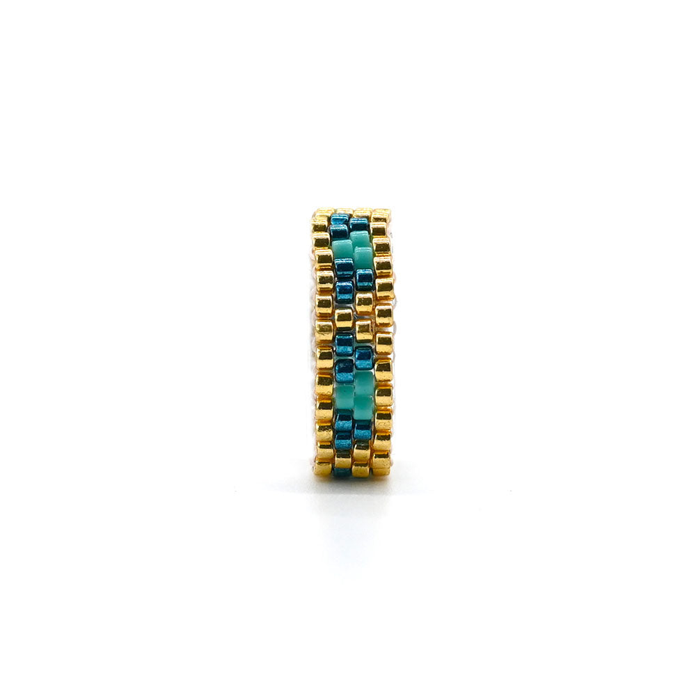 Naronna handmade woven Sierra Ring with colourful pattern