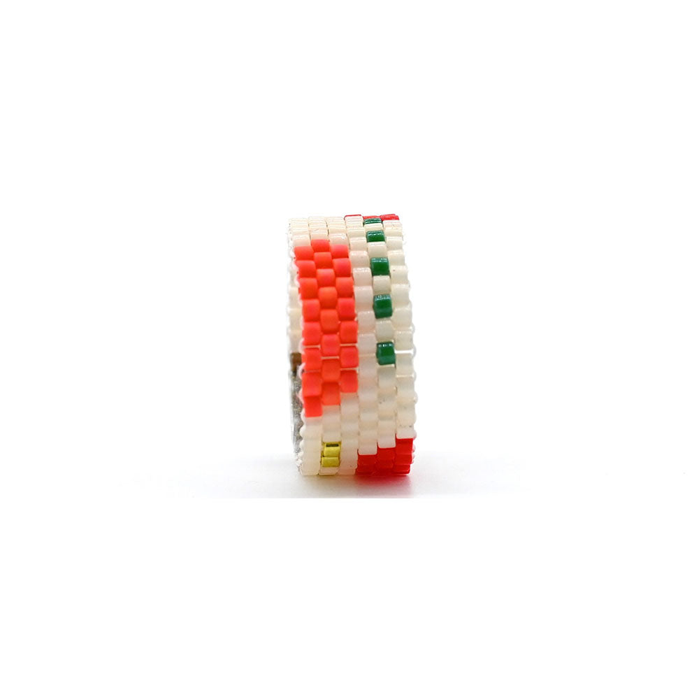 Naronna handmade woven Sol Ring with colourful pattern