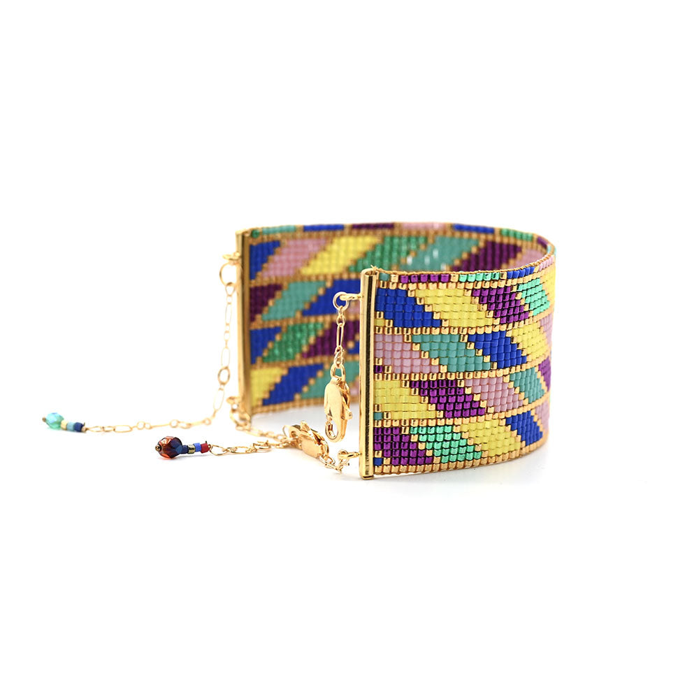 Naronna handmade woven Stella Bracelet with colourful pattern