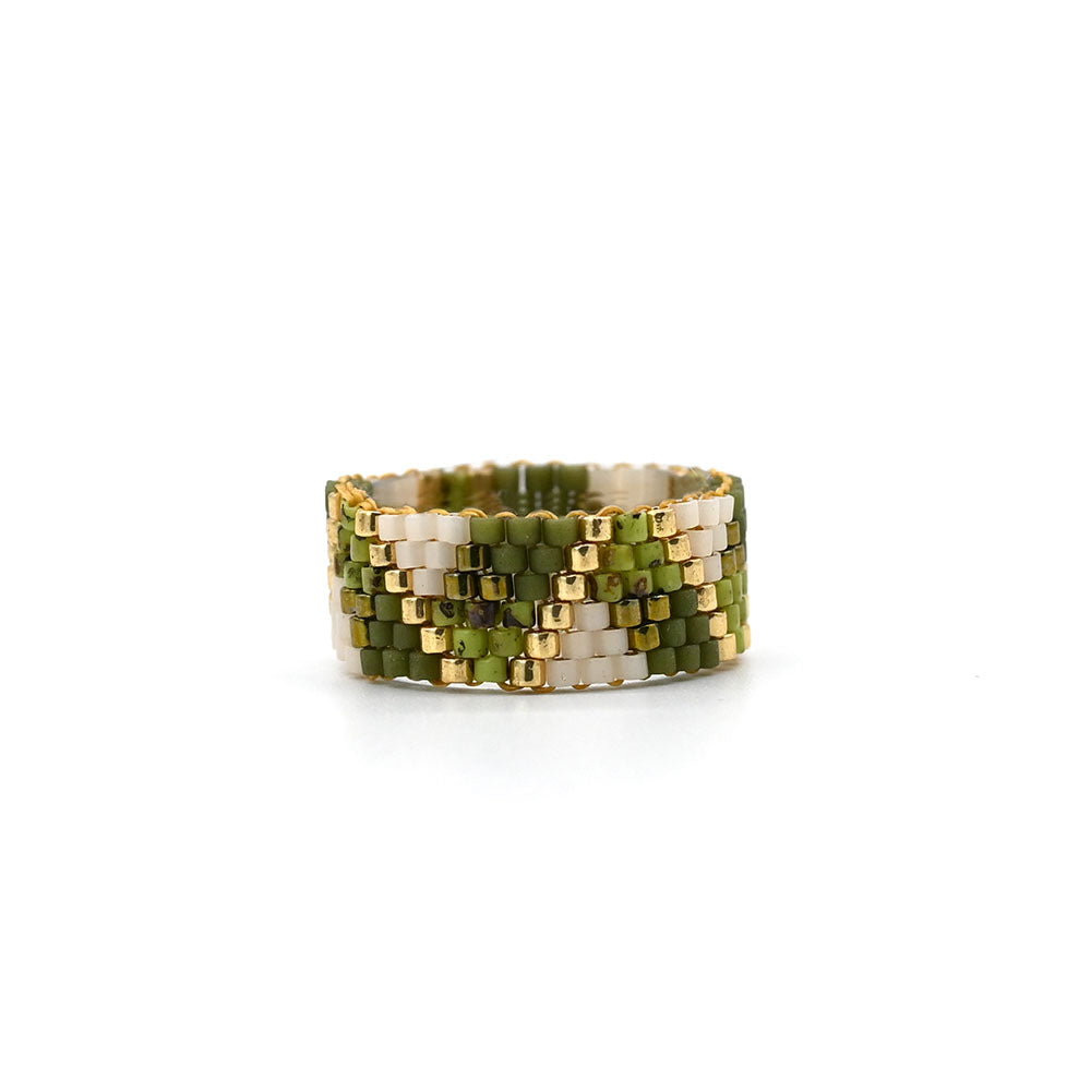 Naronna handmade woven Sunny Ring with colourful pattern