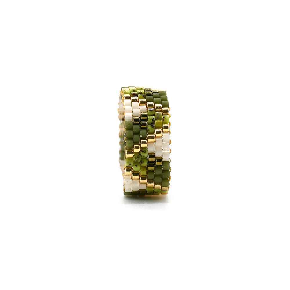 Naronna handmade woven Sunny Ring with colourful pattern