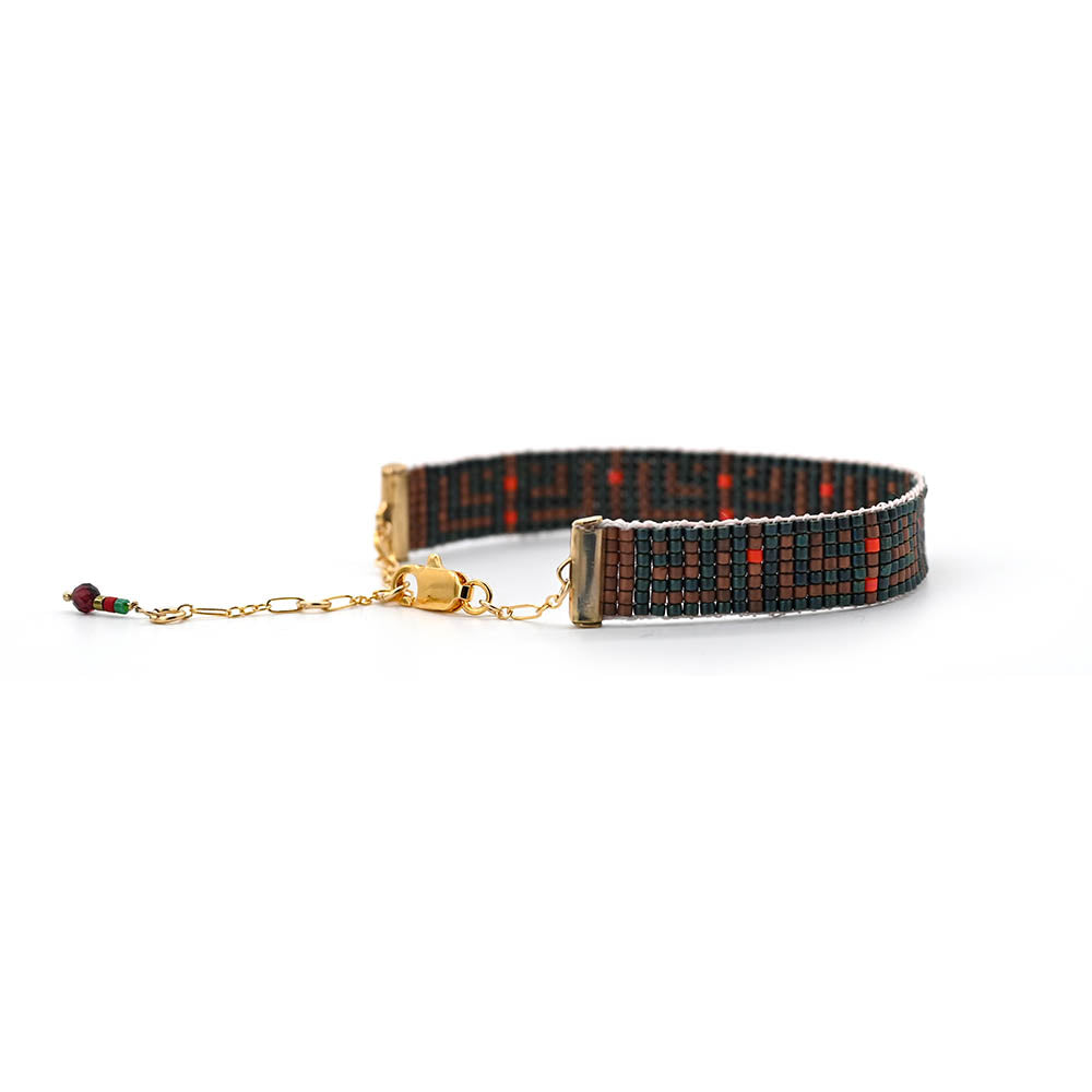 Naronna handmade woven Tatum Bracelet with colourful pattern