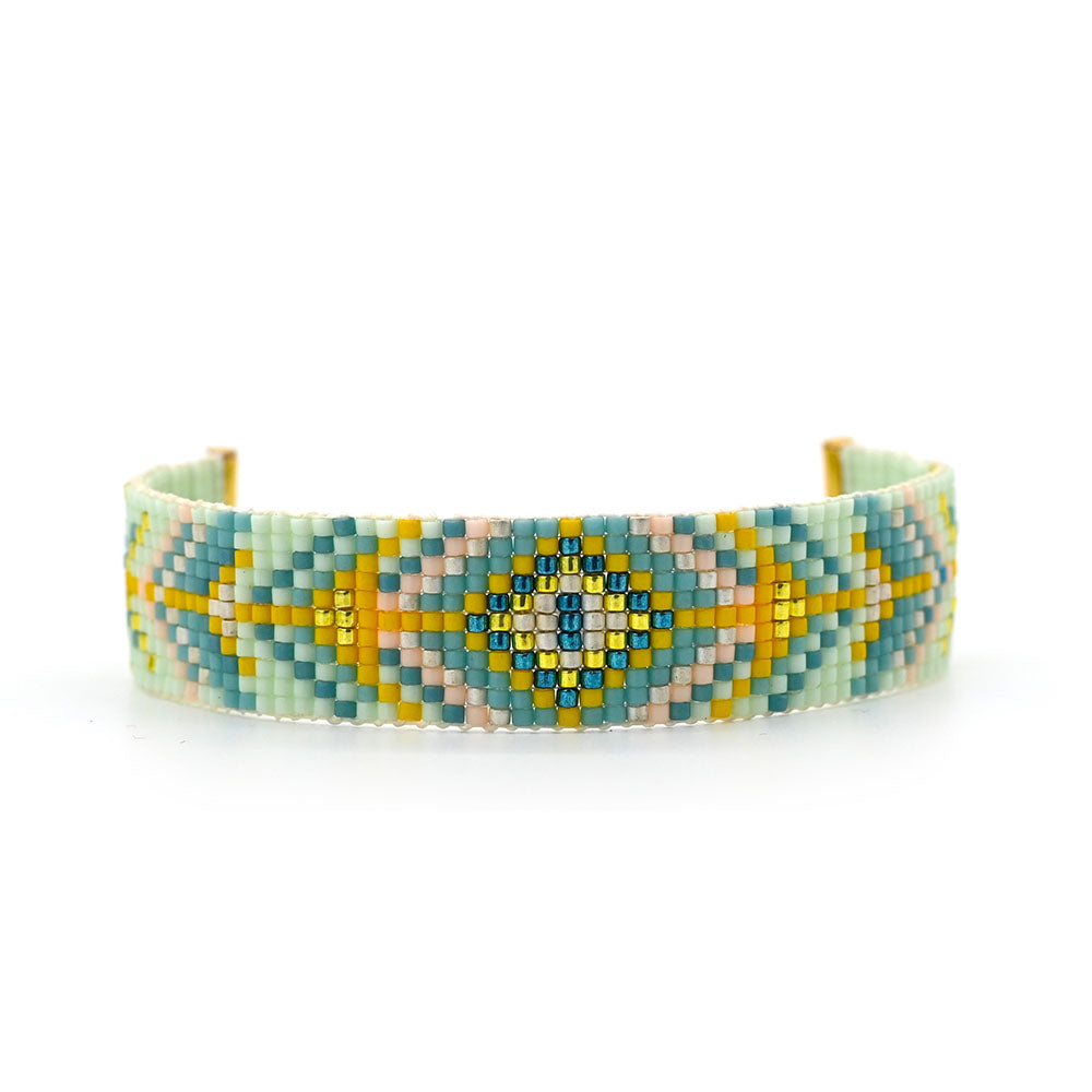 Naronna handmade woven Teagan Bracelet with colourful pattern