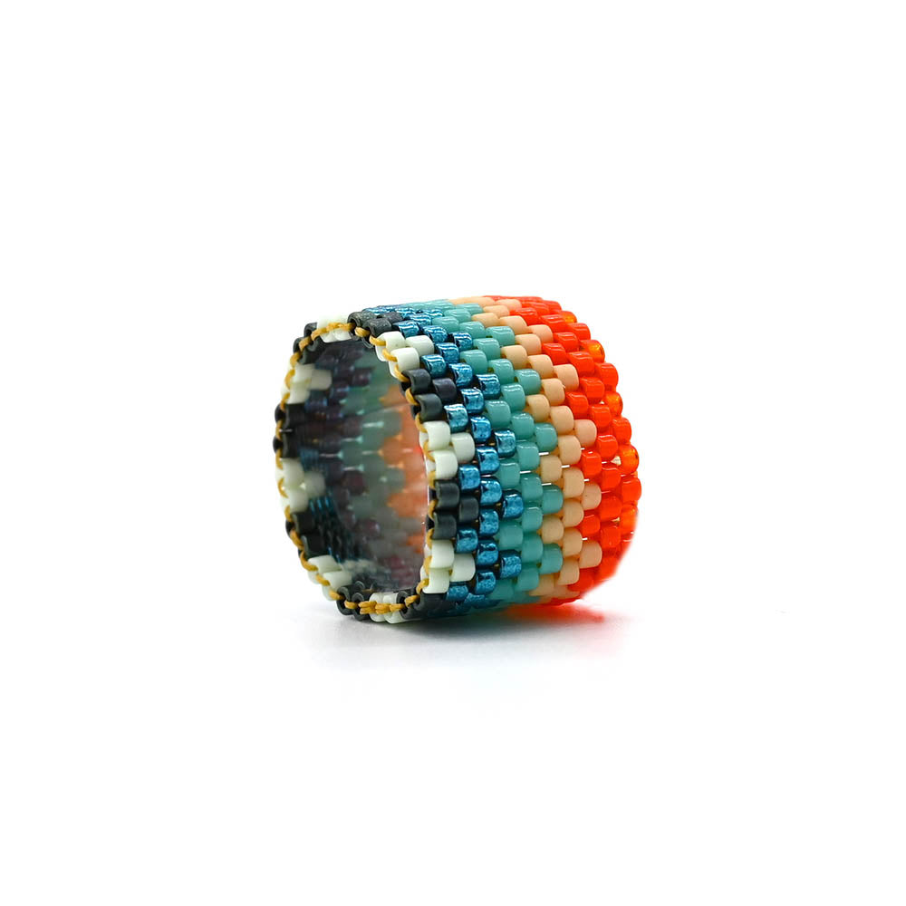 Naronna handmade woven Tes Ring with colourful pattern