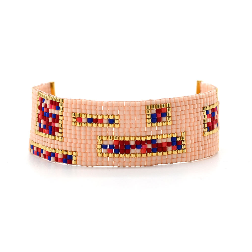 Naronna handmade woven Valentina Bracelet with colourful pattern