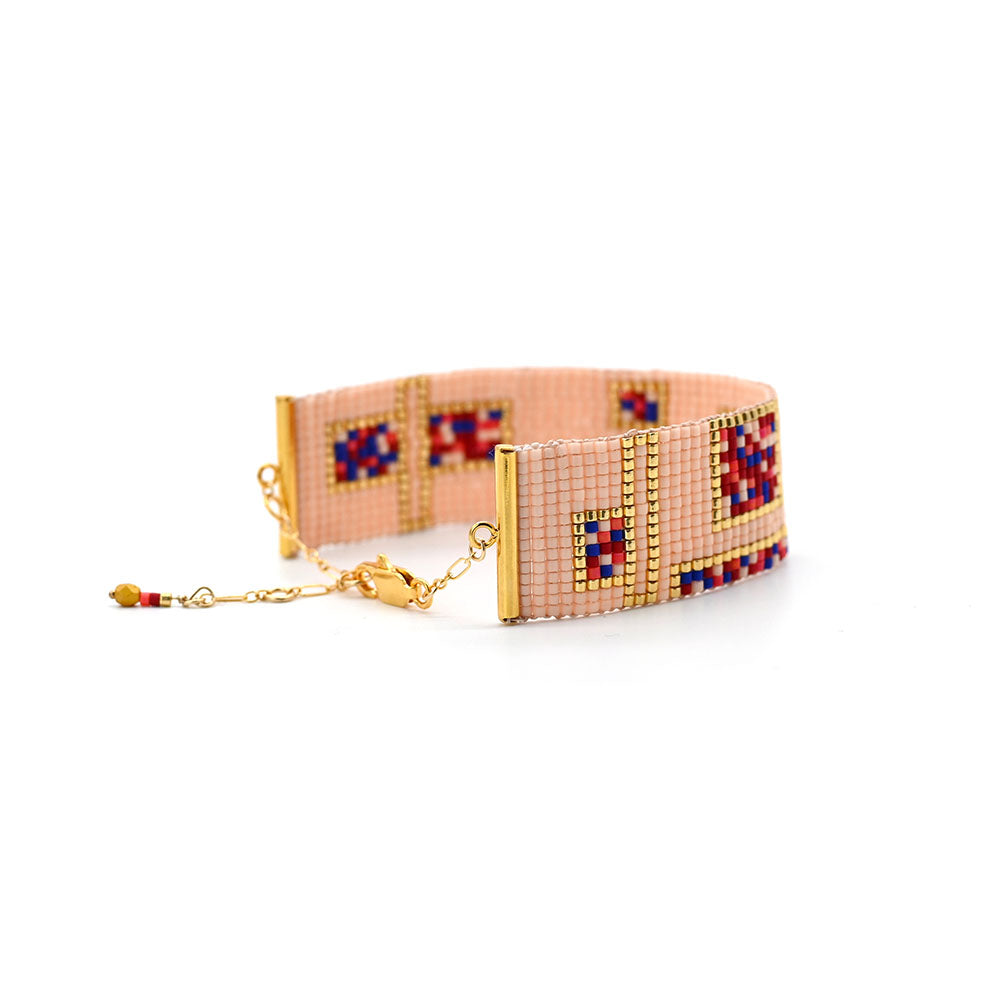 Naronna handmade woven Valentina Bracelet with colourful pattern