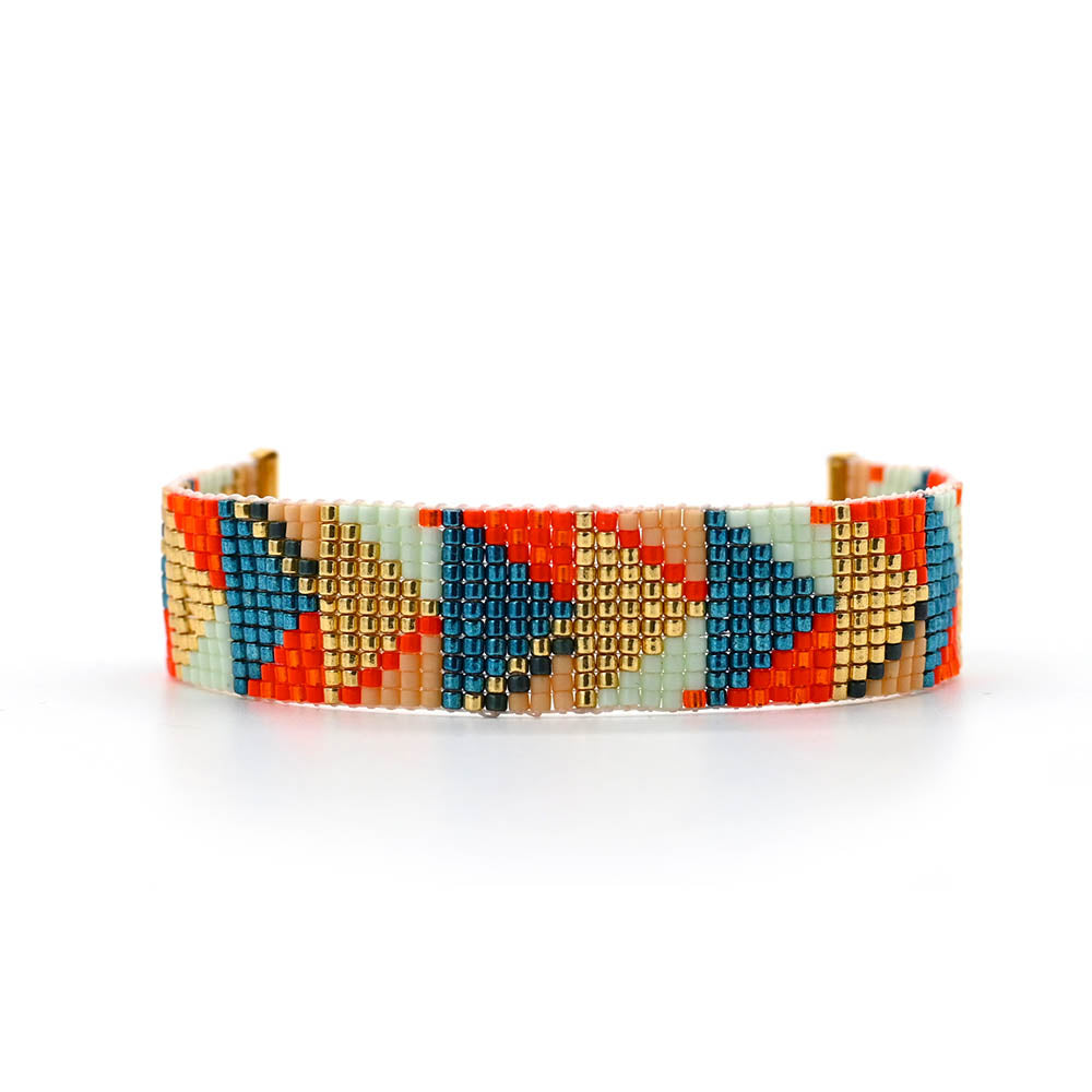 Naronna handmade woven Valerie Bracelet with colourful pattern