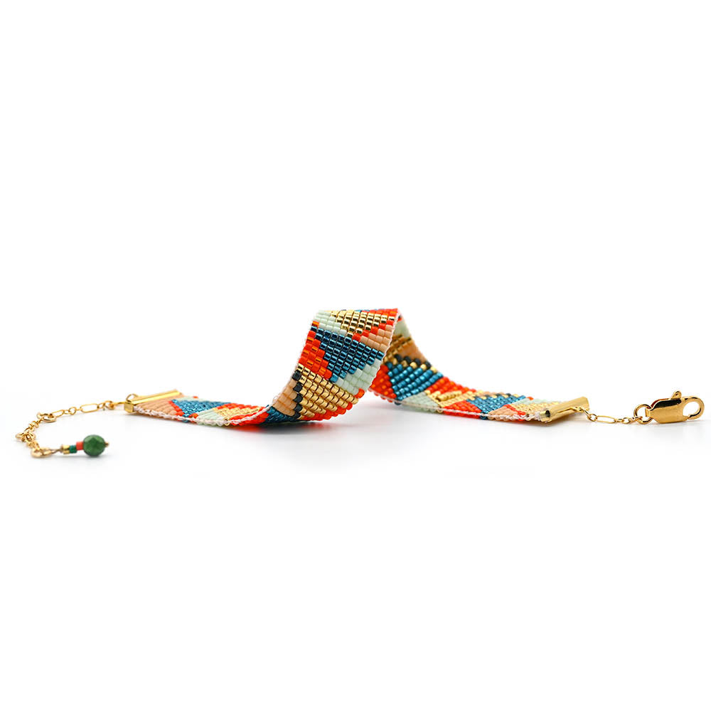 Naronna handmade woven Valerie Bracelet with colourful pattern