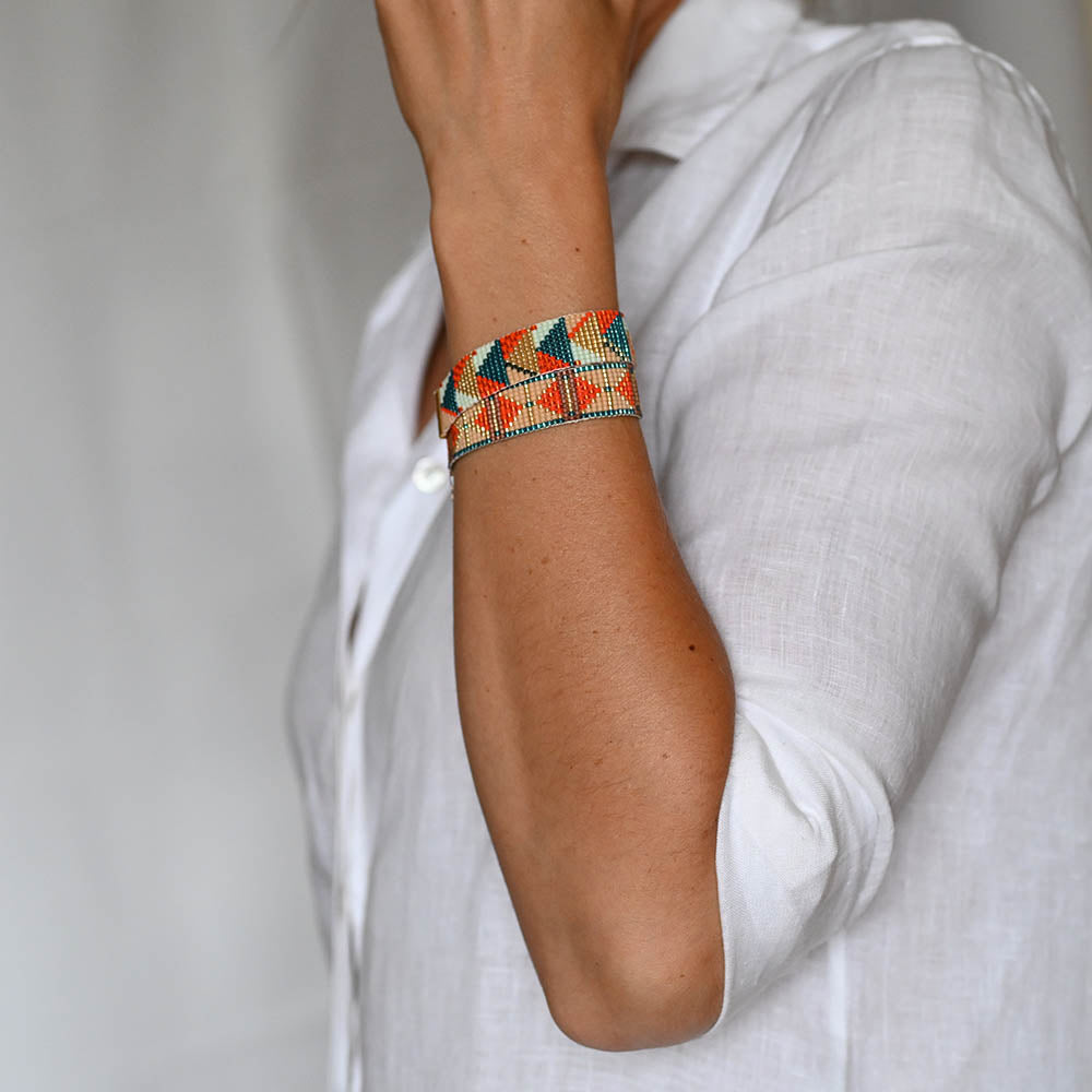 Naronna handmade woven Valerie Bracelet with colourful pattern