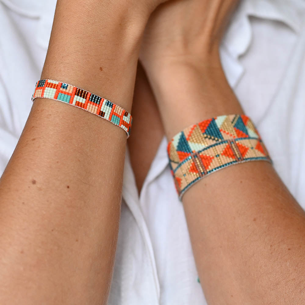 Naronna handmade woven Vera Bracelet with colourful pattern