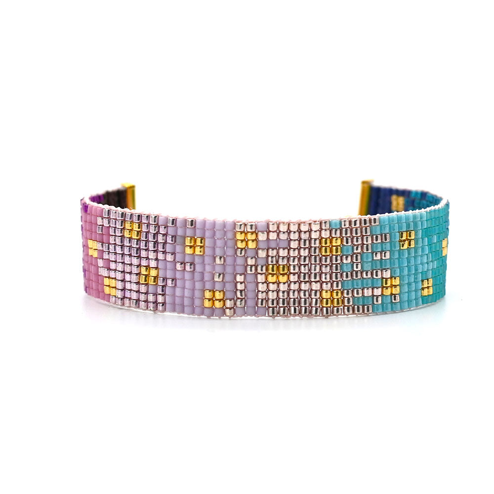 Naronna handmade woven Virgo Bracelet with colourful pattern