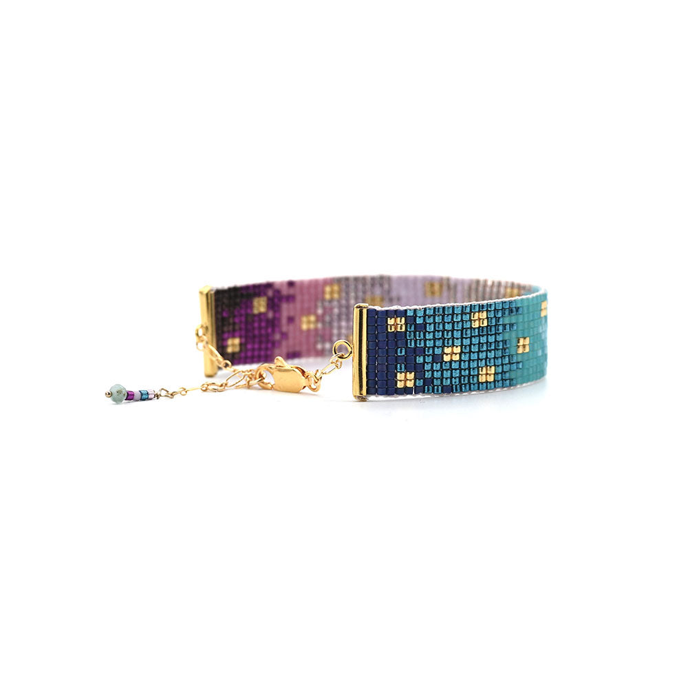 Naronna handmade woven Virgo Bracelet with colourful pattern