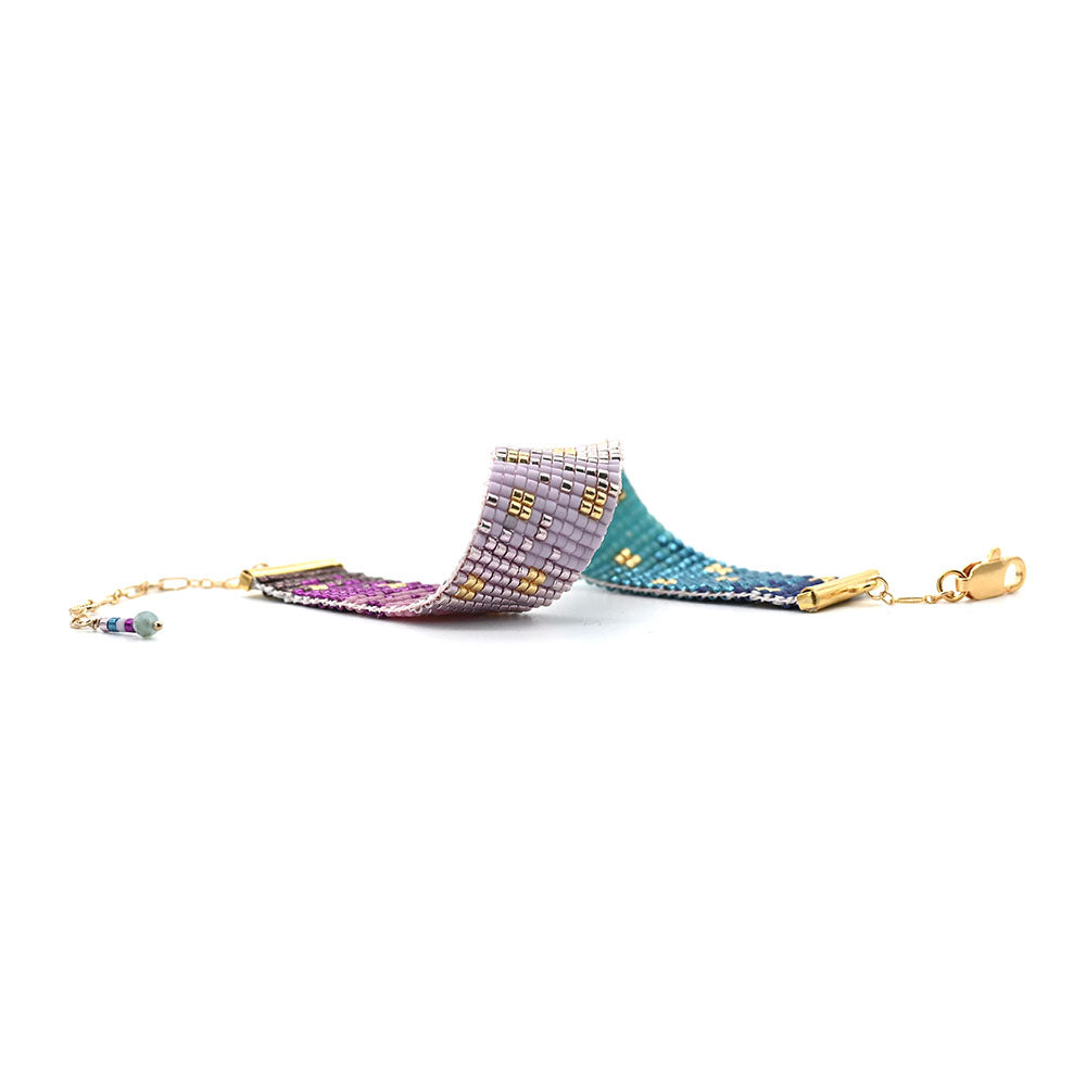 Naronna handmade woven Virgo Bracelet with colourful pattern