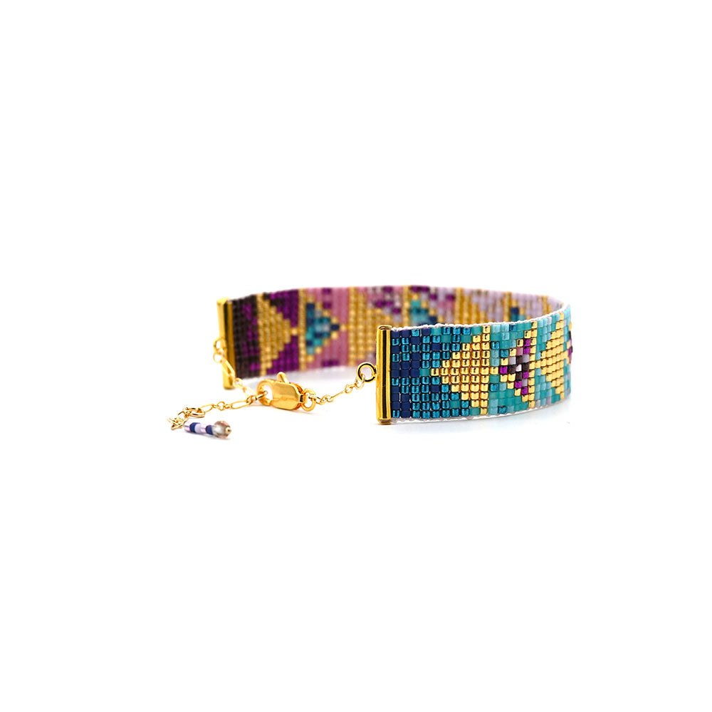 Naronna handmade woven Zara Bracelet with colourful pattern