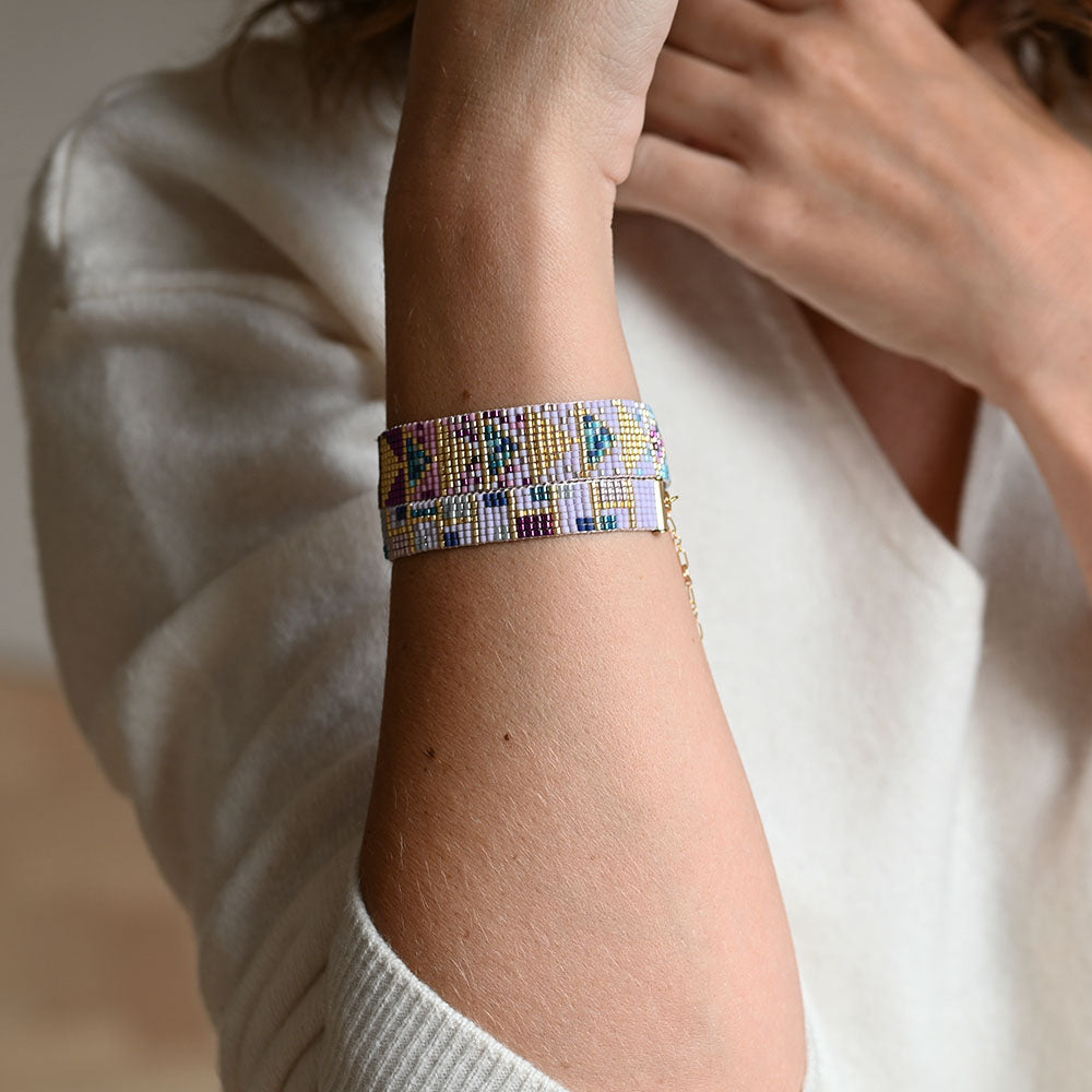 Naronna handmade woven Zara Bracelet with colourful pattern