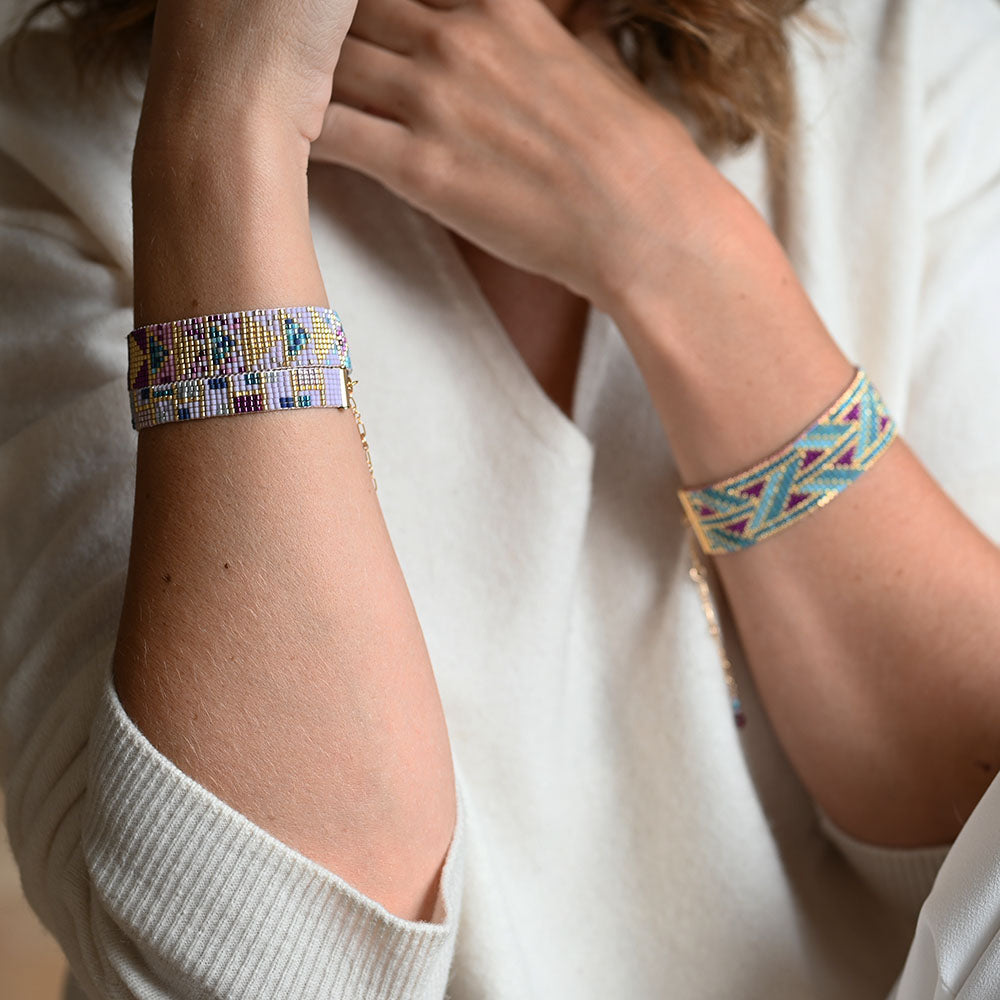 Naronna handmade woven Zara Bracelet with colourful pattern