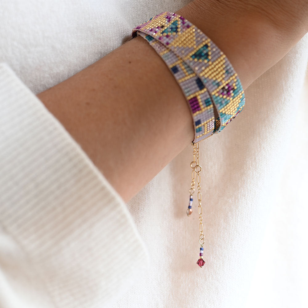 Naronna handmade woven Zara Bracelet with colourful pattern