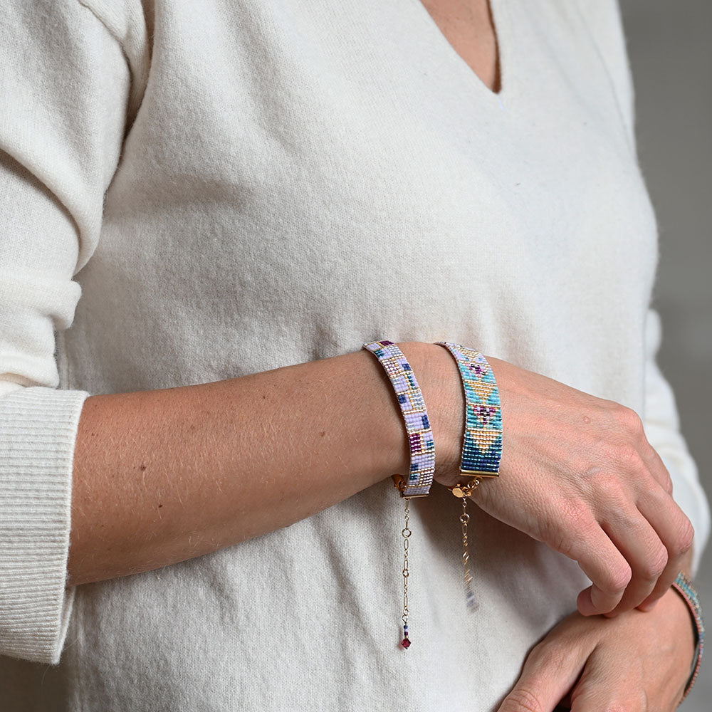 Naronna handmade woven Zara Bracelet with colourful pattern