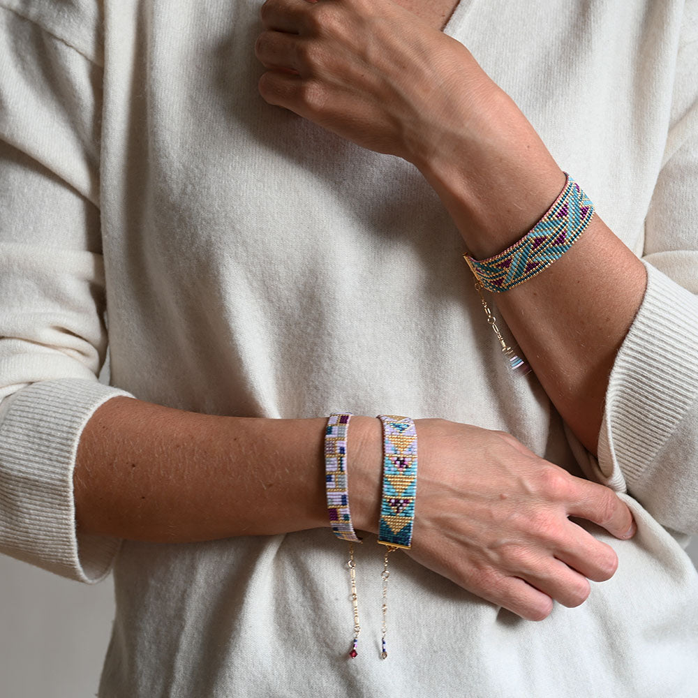 Naronna handmade woven Zara Bracelet with colourful pattern