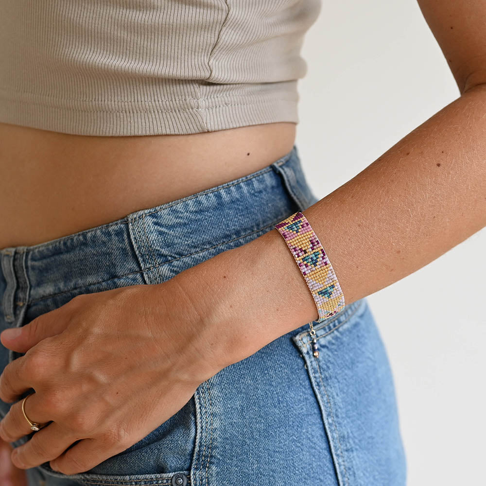 Naronna handmade woven Zara Bracelet with colourful pattern