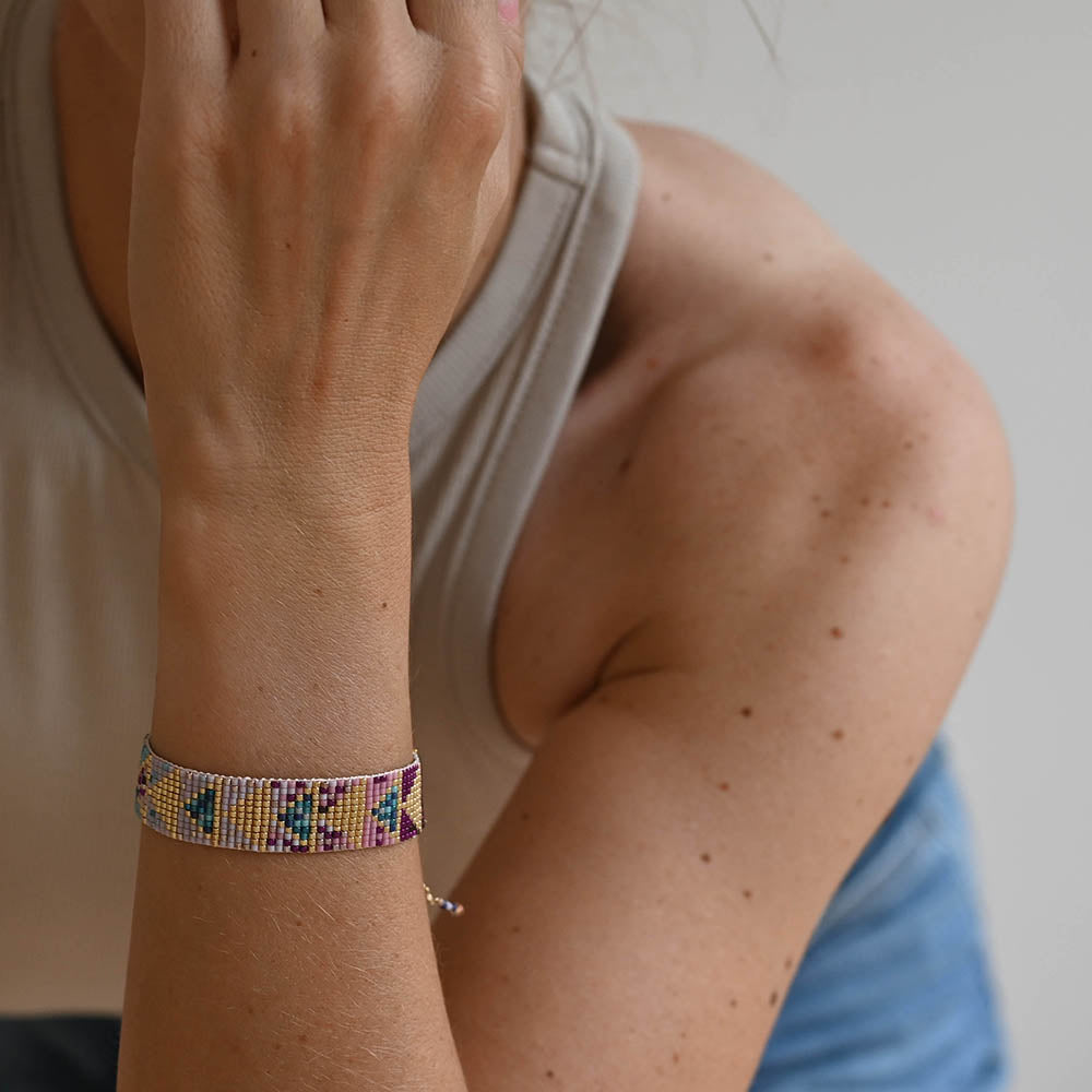 Naronna handmade woven Zara Bracelet with colourful pattern