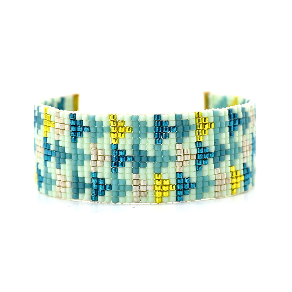 Naronna handmade woven Zoe Bracelet with colourful pattern