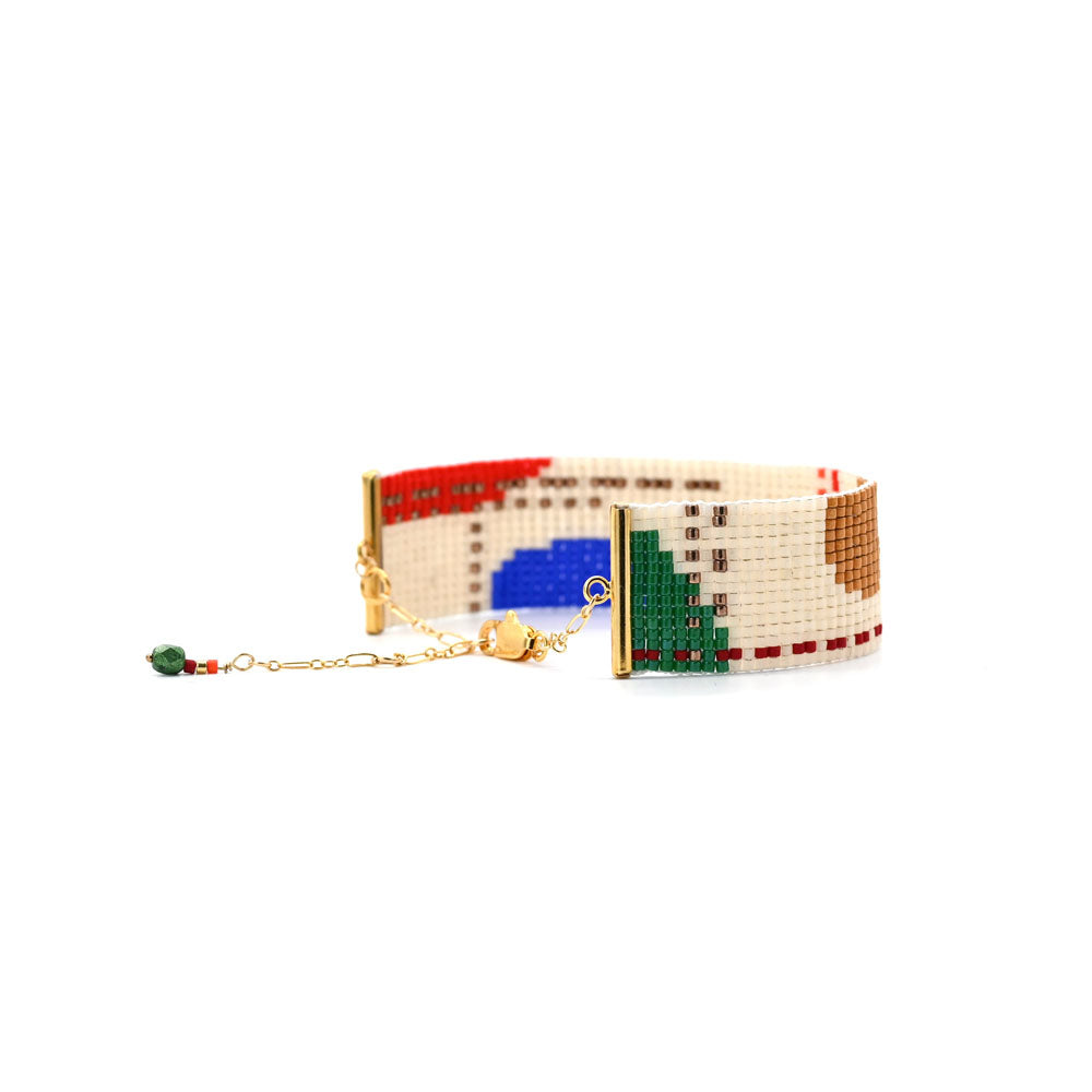 Naronna handmade woven Zora Bracelet with colourful pattern